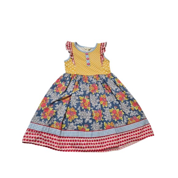 Matilda Jane Around the Globe Dress The Adventure Begins Girls Size 8 Apple G8.1 - Picture 1 of 8
